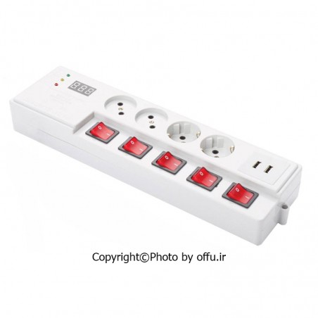 چندراهی برق و محافظ USB دار پارت الکتریک مدل 5203|فروشگاه تخفیفی آف یو 